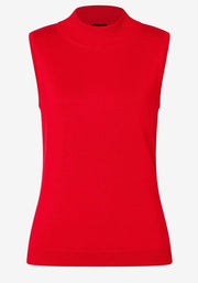 Sleeveless Knit Top Red