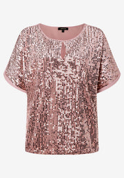 More & More Sequin Top Glam Rose