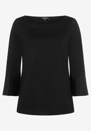 More & More Jersey Shirt With Pleated Sleeves Black