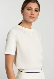 Blouse With Stand Collar Off-white
