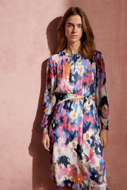 More & More Chiffon Ikat Print Dress