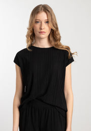More & More Pleated Top Black
