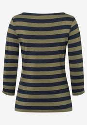 More & More Striped Long Sleeve Tee Navy/Olive