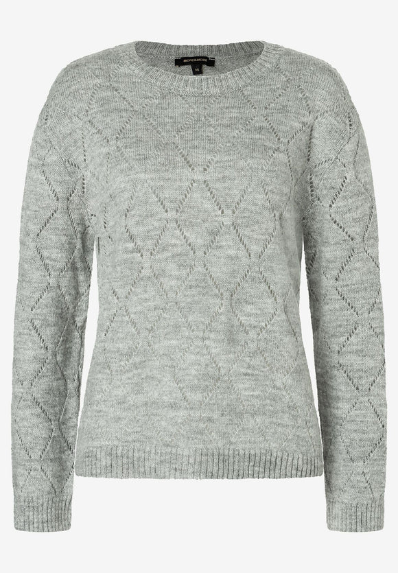 More & More Ajour Knit Sweater Grey