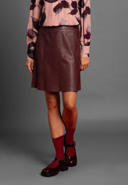 More & More Leather Skirt Burgundy