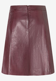 More & More Leather Skirt Burgundy