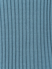 More & More Ribbed Knit High Neck Top Grey Blue