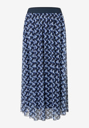 More & More Mesh Skirt Abstract Dot Print Navy
