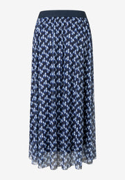 More & More Mesh Skirt Abstract Dot Print Navy