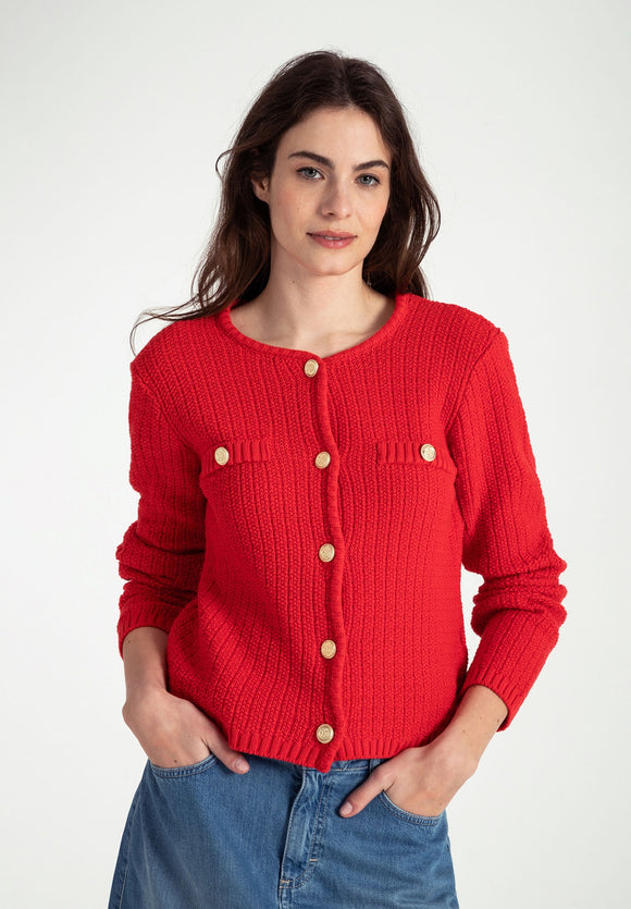 More & More Knit Cardigan Red