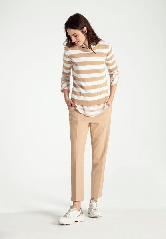 More & More Striped Shirt Beige