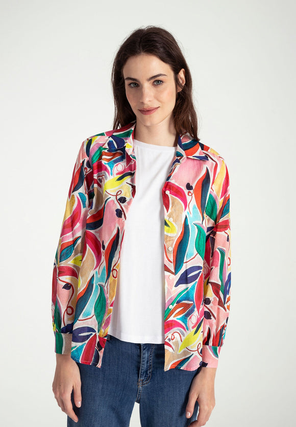 More & More Abstract Flower Print Shirt