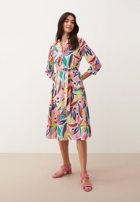 More & More Abstract Print Shirt Dress