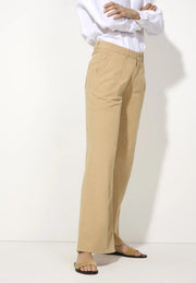 More & More Twill Wide Leg Chino Beige