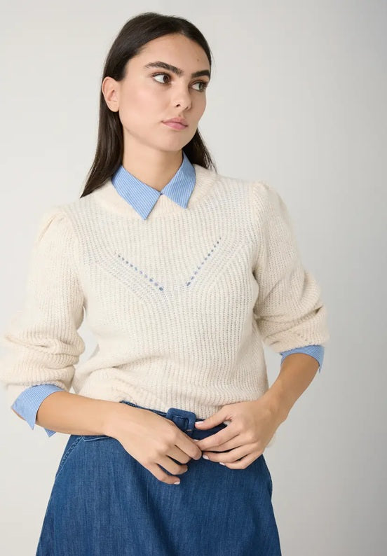 More & More Knit Sweater Powder Creme