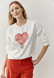 More & More Sweatshirt With Heart Print Off-White