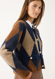 More & More Knit Cardigan With Diamond Pattern
