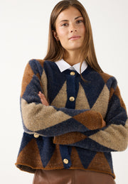 More & More Knit Cardigan With Diamond Pattern
