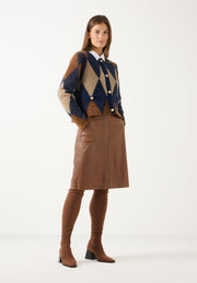 More & More Knit Cardigan With Diamond Pattern