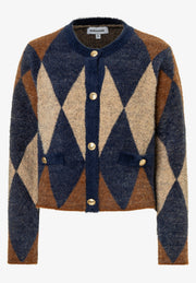 More & More Knit Cardigan With Diamond Pattern