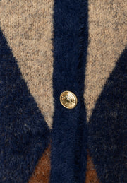 More & More Knit Cardigan With Diamond Pattern