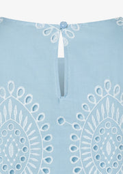 More & More Broderie Anglaise Top Blue