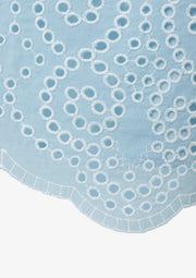More & More Broderie Anglaise Top Blue