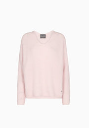 Mos Mosh Thora V-Neck Knit Jumper Light Pink