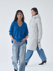 Mos Mosh Thora V-Neck Knit Sweater Blue Lolite