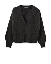 Mos Mosh Thora V-Neck Knit Cardi Charcoal Grey