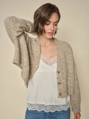 Mos Mosh Zela Knit Cardigan Light Brown