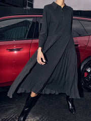 Mos Mosh Maike Pleat Dress Black