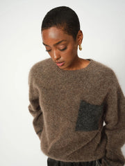 Mos Mosh Alila Mohair Knit Jumper Dark Brown