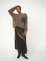 Mos Mosh Alila Mohair Knit Jumper Dark Brown