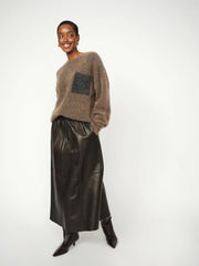 Mos Mosh Alila Mohair Knit Jumper Dark Brown