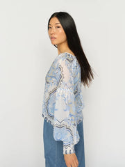 Mos Mosh Wylde Orchid Blouse Brunnera Blue