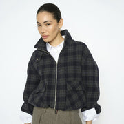Mos Mosh Camille Check Jacket Salute Navy