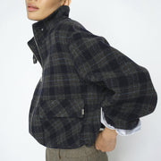Mos Mosh Camille Check Jacket Salute Navy