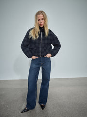 Mos Mosh Camille Check Jacket Salute Navy