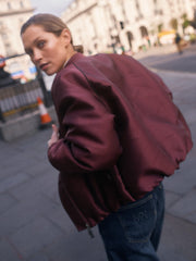 Mos Mosh Calico Sateen Jacket Wine