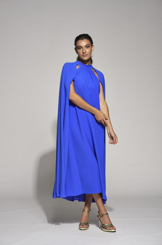 Cape Dress Royal Blue
