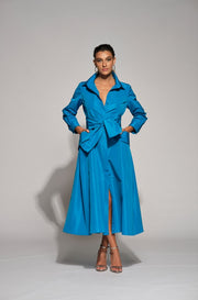 Amanda Taffeta Dress Blue