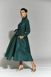 Moskada Taffeta Dress Forest