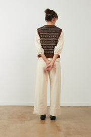 Orfeo Paris Aliena Knit Gilet Chocolate MLT