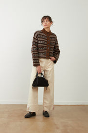 Orfeo Paris Brigitta Knit Cardi Chocolate MLT