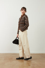 Orfeo Paris Brigitta Knit Cardi Chocolate MLT