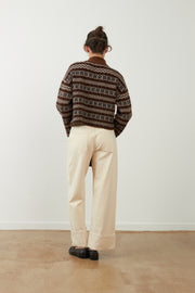 Orfeo Paris Brigitta Knit Cardi Chocolate MLT