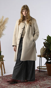 Orfeo Paris Lara Faux Fur Coat Beige