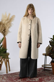 Orfeo Paris Lara Faux Fur Coat Beige