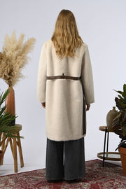Orfeo Paris Lara Faux Fur Coat Beige